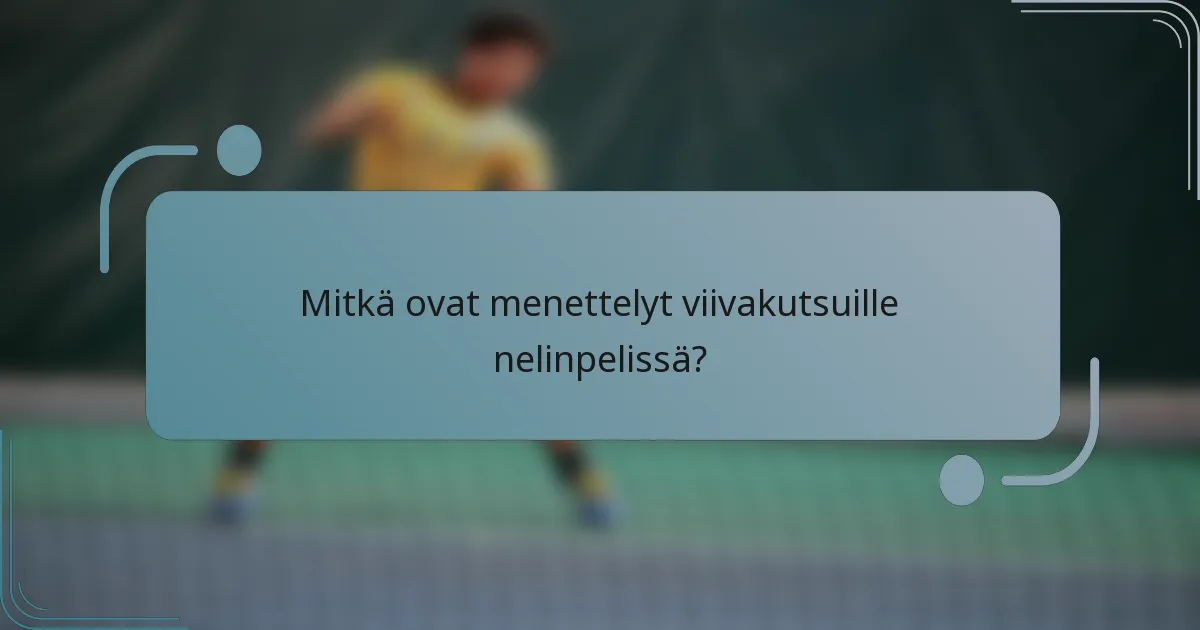 Mitkä ovat menettelyt viivakutsuille nelinpelissä?
